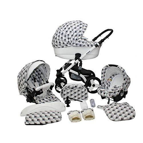 Lux4Kids Kinderwagen Kinderwagen Kinderwagen Isofix Autostoel DIN EN 1888 Cruiser S by Wit Fantasy 01 2in1 Zonder Babyzitje