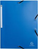 Exacompta Elastomappen - 3 kleppen - Elastiek - A4 - Blauw - 10 stuks