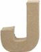Panda - Letter, klein, J, h: 10 cm, dikte 1,7 cm, 1stuk, b: 8 cm, bruin