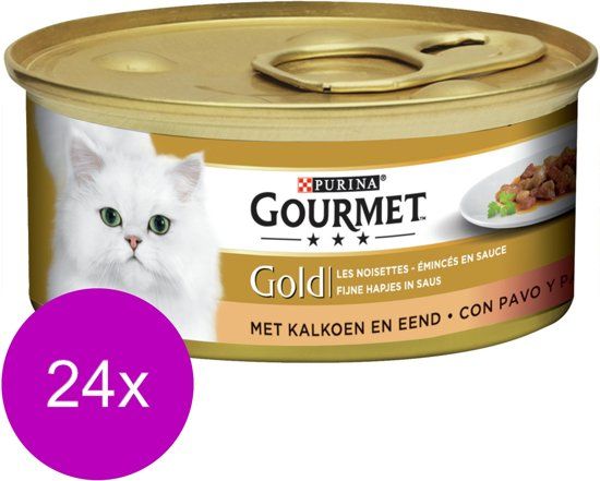 Gourmet Gold Fijne Hapjes Kalkoen/Eend - 85 gram - 24 st