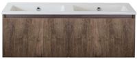 BES LED Frozen 3D Badmeubelset 120 cm - Greeplijst in Kleur - Charleston - Keramische Wastafel Wit Zonder Kraangat