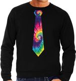 Bellatio Decorations Hippie thema verkleed sweater / trui tie dye stropdas - Heren M