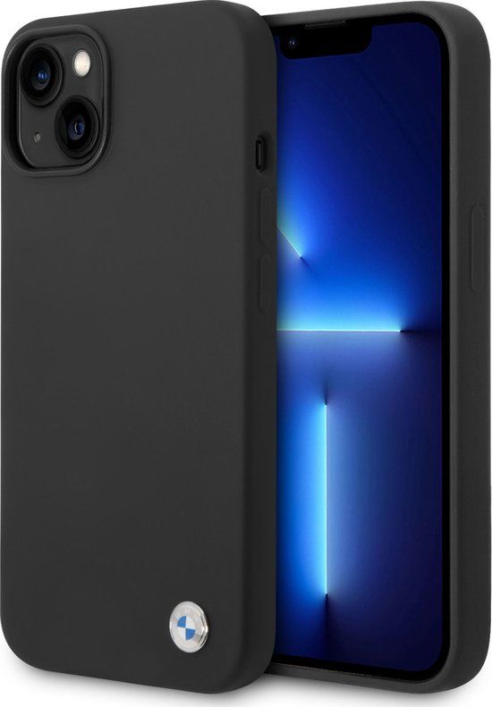BMW Silicone Back Cover Telefoonhoesje voor Apple iPhone 14 - Zwart