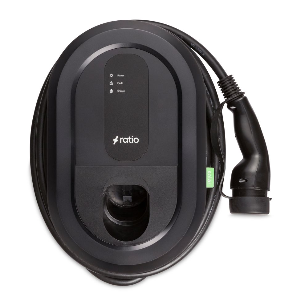 Ratio Solar Laadpaal - Type 2 - 11-22kW - 32A - 3 fase - 5 meter kabel - Zwart