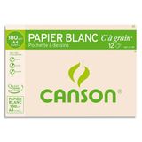 Canson 200027107 tekenpapier, generfd, A4, 180 g, wit, 10 stuks