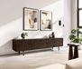 Follia Meuble TV 200 cm, brun mangue, 4 portes, pieds en L, métal noir