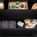 en.casa Dubbele wastafelonderkast Newport 60x160x40 cm zwart