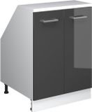 Vicco Rion Kast voor schuine wand – 60 x 81.6 cm met 2 deuren, kastromp 60 cm diepte Antraciet Hoogglans