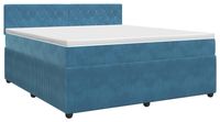 VidaXL Boxspringbed met matras, donkerblauw, 180 x 200 cm, fluweel