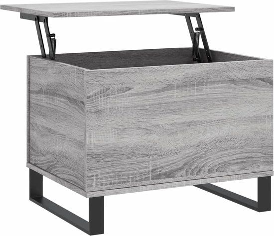 vidaXL Salontafel 60x44,5x45 cm bewerkt hout grijs sonoma eikenkleurig