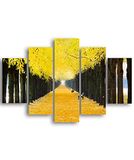 Homemania Muurafbeelding Avenue met bomen, 5 stuks, natuur en landschappen per woonkamer, meerkleurig, 95 x 0,3 x 60 cm, HM205MDF154, MDF