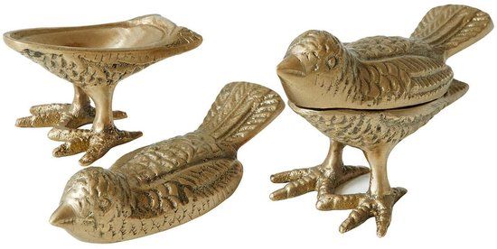 LOBERON Siervogel set van 2 Fairydell antiekmessing