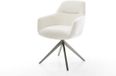 DELIFE Chaise de salle à manger Pejo-Flex piètement croisé large graphite bouclé doux beige pivotant à 360° fonction basculante noyau à ressorts ensachés