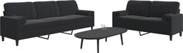 Maison Exclusive ensemble de canapé 2 pièces avec coussins et appuie-nuque, noir, velours