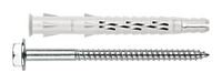 Index T-nux E - Pack van 8 High Performance universele wandpluggen, nylon zeshoekige hoofdschroef (coating)