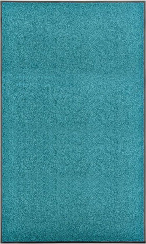 vidaXL Deurmat wasbaar 90x150 cm cyaan