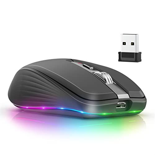 S&E 2.4GHz & Bluetooth Dual Mode Draadloze Gaming Muis - Crack Design - RGB Verlichting - Stil