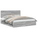 vidaXL Bedframe with Drawer Grey Sonoma 180 x 200 cm Engineered Wood