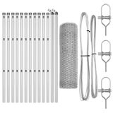 vidaXL Hexagonal Mesh Fence with Ground Mount 25 x 0.8 m Silver