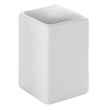 Gedy Queenstown Tandenborstelhouder voor badkamer, afmetingen en gewicht: 10 x 6,5 x 6,5 cm & 0,241 kg, milieuvriendelijke keramische tandenborstelhouder met wit oppervlak, design R&E
