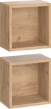 Vicco Senyo Badkamerkast – 25 x 25 cm Set van 2 Krachtige eik goud