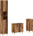 vidaXL - 3-delig - badkamerkast - set - DELFT - Oud - hout - Bewerkt - hout