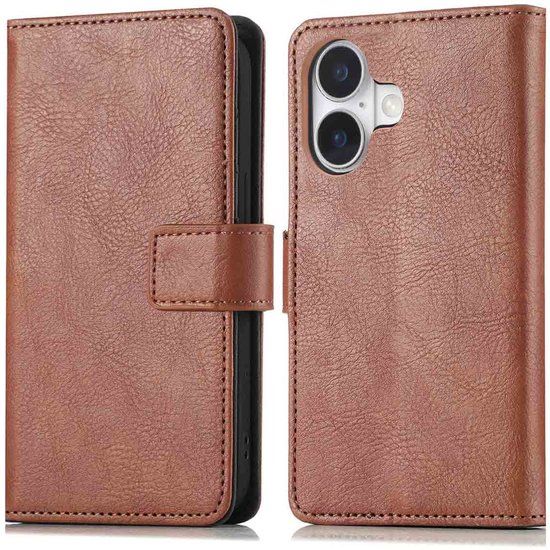 imoshion Hoesje - Geschikt voor Apple iPhone 17 - Luxe Bookcase - Bruin
