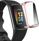 By Qubix Qubix - Geschikt voor Fitbit Charge 5 - Fitbit Charge 6 TPU case (volledig beschermd) - Roze