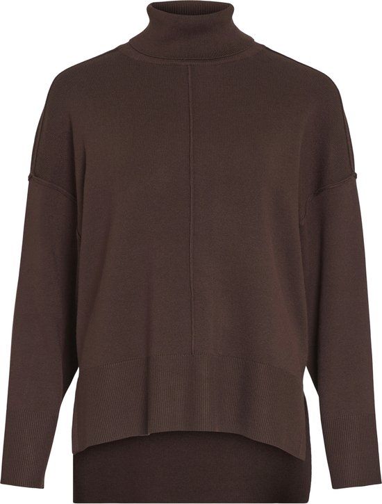 VILA VIOSTRIA ROLLNECK L/S KNIT TOP-NOOS - Coffee Bean - Maat S