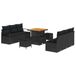 vidaXL Tuinbank - Set - 9 - st - Zwart - poly - rattan