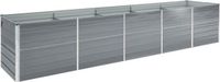 vidaXL Plantenbak verhoogd 400x80x45 cm gegalvaniseerd staal grijs