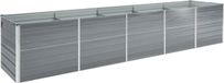 vidaXL Plantenbak verhoogd 400x80x45 cm gegalvaniseerd staal grijs
