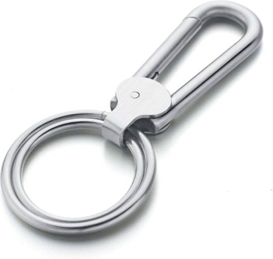 LGT JWLS Lookinggoodtoday Edelstaal Sleutelhanger Zilverkleurig met Dubbel Ringen