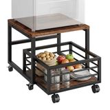 Relaxdays mini-koelkaststandaard - zwart en bruin - 50x56,5x50 cm