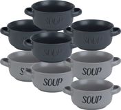 Cosy & Trendy Soepbekers/soepkommen - set 8x stuks - 13 x 6.5 cm - 470 ml - keramiek - mix kleuren - kommetjes