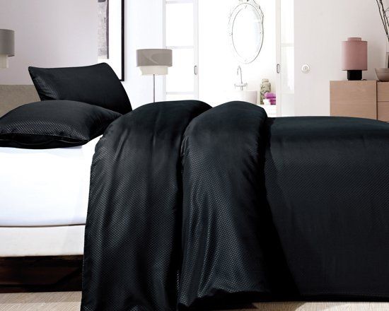 ZENsation Satin Point Dekbedovertrekset Lits-Jumeaux 240x220 Zwart