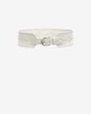 Isabel Marant Ceinture Lucie En Cuir - Femme - Écru-argenté - Taille 85