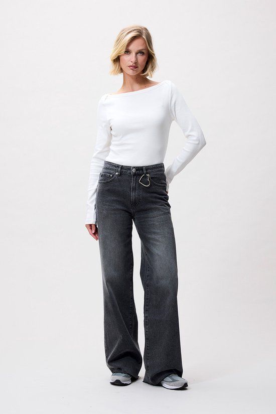 Catwalk Junkie Loose Fit Jeans Dames - Broek - Antraciet - Maat 26
