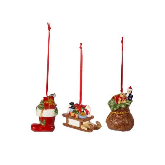 Villeroy & Boch Nostalgic Ornaments Kersthangers Cadeaus 3st - Porselein - Multi
