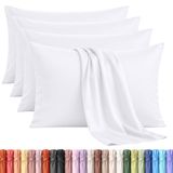 Utopia Bedding - Kussensloop Set van 4 - Makkelijk te onderhouden Zachte geborstelde microvezel - Krimp en vervagingsbestendig (Wit, 50 x 80 cm)
