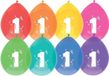 Haza-Witbaard 1 jaar thema ballonnen - Verjaardag - Kinderfeestje - Leeftijd versiering - 24x stuks - gekleurd