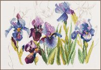 Lanarte Borduurpakket - 3 Blauwe irissen - 40 x 28cm