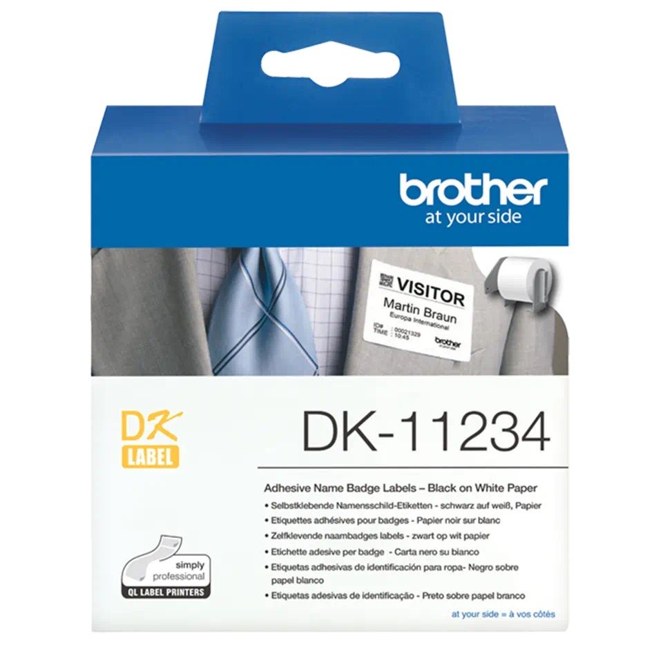Brother DK-11234 - Zelfklevende printerlabels - Wit - Rechthoek - 8,6 x 6 cm - 260 labels