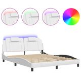 Viana Cadre de lit "Viana" avec LED sans matelas blanc 160x200 cm