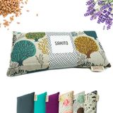 Sakito Bouillotte micro-ondable (25 x 12 cm) – coussin chauffant pour micro-ondes – noyaux de cerise – grain de lin – bouillotte sèche – blé et lavande (multicolore)