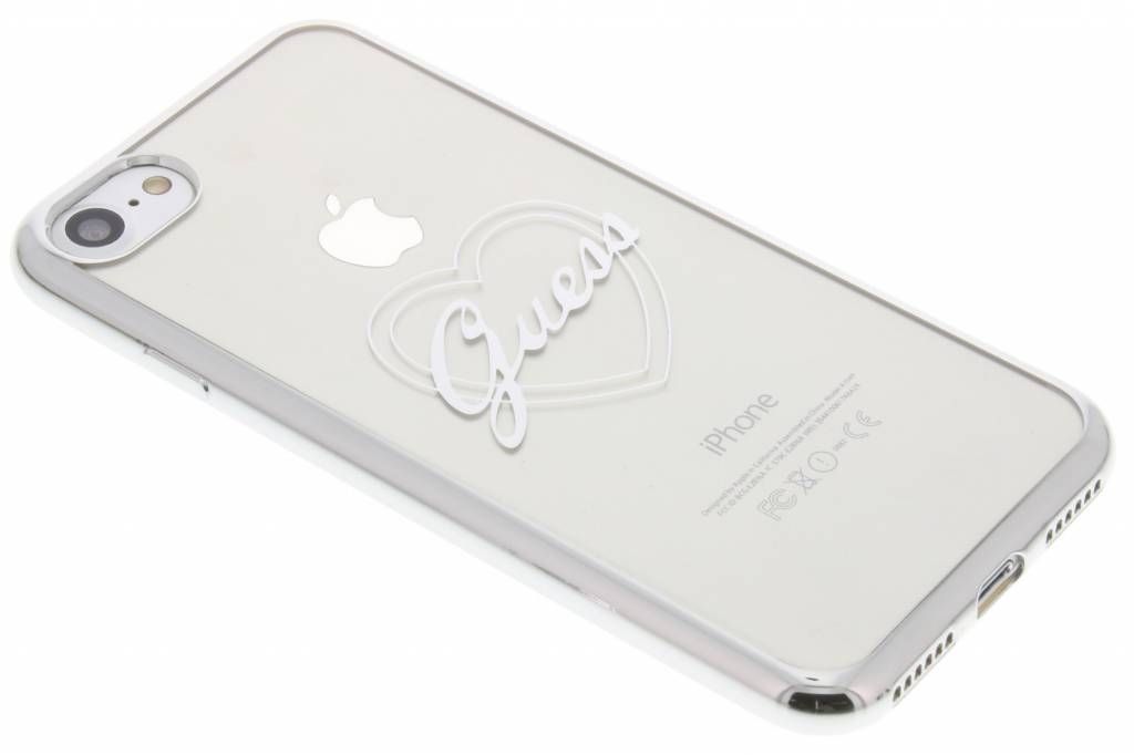 Guess iPhone 7 Gel Case Signature Heart Silver