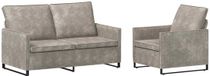 vidaXL Canapé 2 places imitation suède clair gris