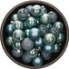 Bellatio Decorations Shoppartners Bv 37x stuks kunststof/plastic kerstballen ijsblauw (arctic blue) 6 cm mix - Onbreekbaar