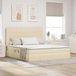 Maison Exclusive - Lit de rangement avec matelas, couleur crème, 160 x 200 cm, tissu