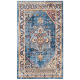 SAFAVIEH Bristol Collection, korte pool, blauw en ivoor, 91 x 152 cm